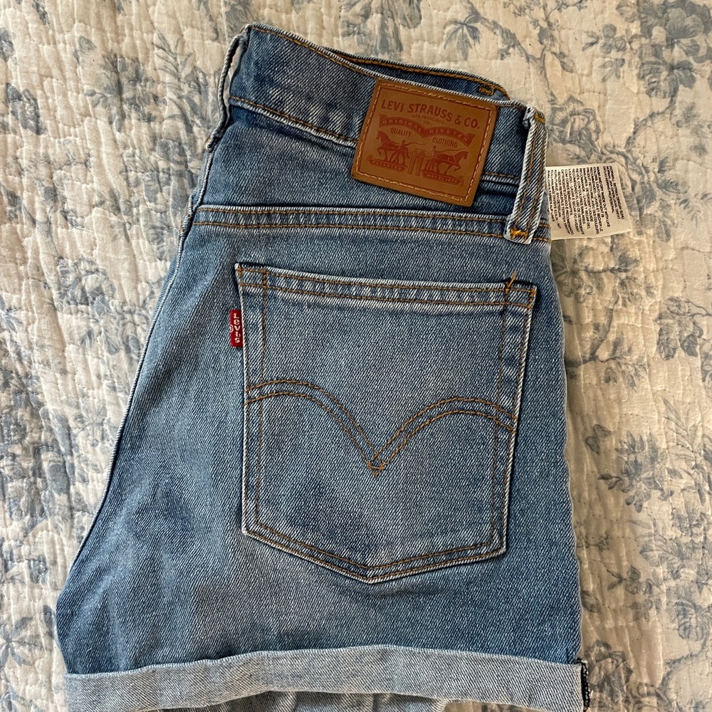 Levi's High Waisted Button Fly Jean Shorts